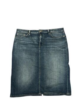 LAUREN RALPH LAUREN Women's Black Label Denim Midi Skirt Size 16 Mid Rise A-Line